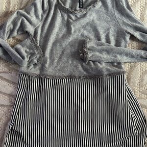 Gray and Black Striped Dress